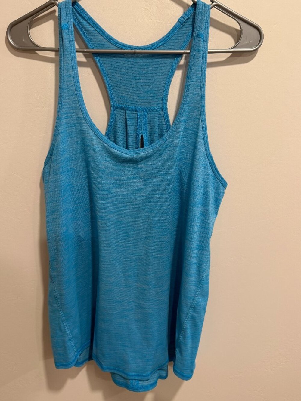 Lululemon Racerback Tank Top 4 Turquoise Space Dye Split Back Activewear Yoga